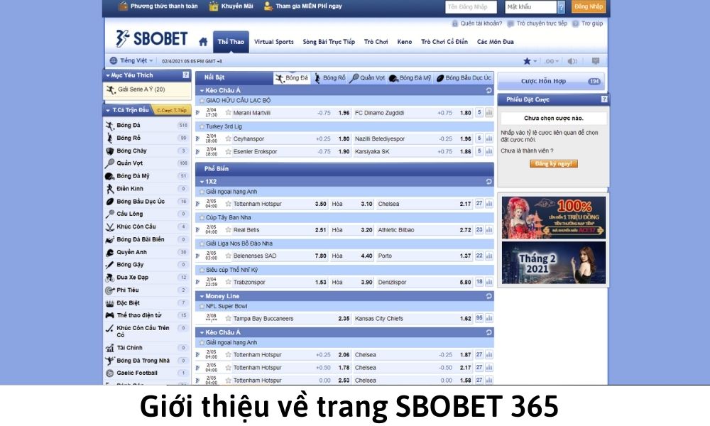 Giới thiệu về trang SBOBET 365